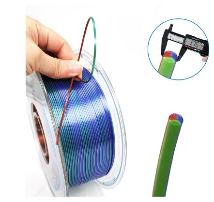 فیلامنت پرینتر سه بعدی سه رنگ یوسو Green Purple Copper